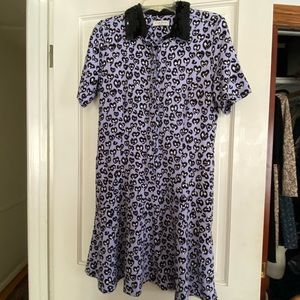 Sandro Paris • Sequin Collar Graphic Heart Print Dress • L